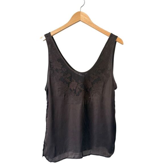 ZARA Limited Edition Chocolate Brown Embroidered Camisole Size S - Picture 7 of 12